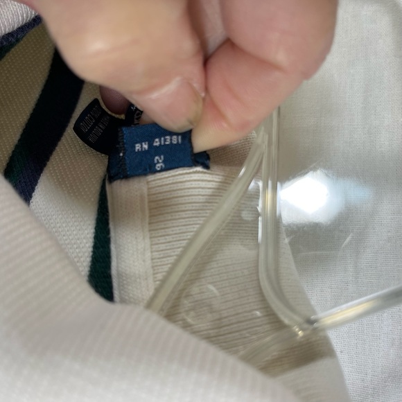 Polo Ralph Lauren Men’s Long Sleeve Blue/White Buttoned Striped Polo Size Large - Picture 5 of 9